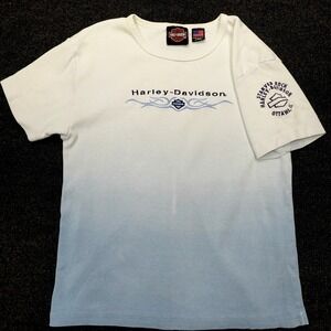 Vintage Harley-Davidson T-Shirt Ombre Biker Women Medium FLAWED See Photos